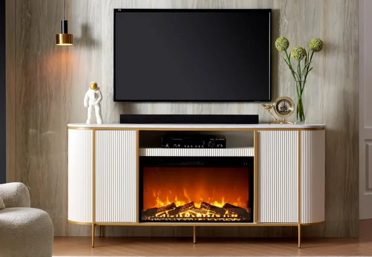 Fluted Fireplace TV Stand 10 1