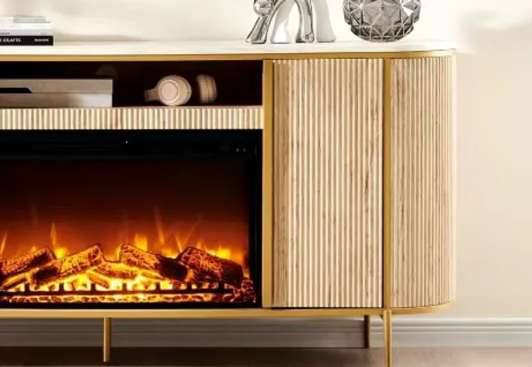 Fluted Fireplace TV Stand 18 1