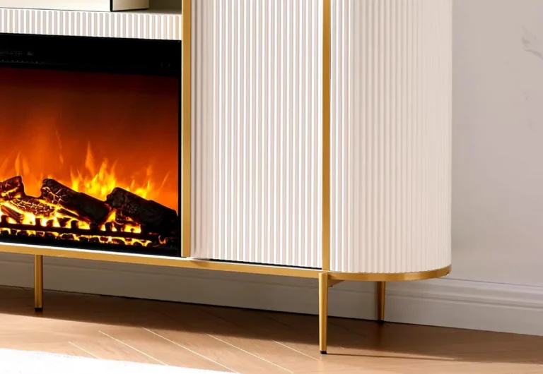 Fluted Fireplace TV Stand 8 1