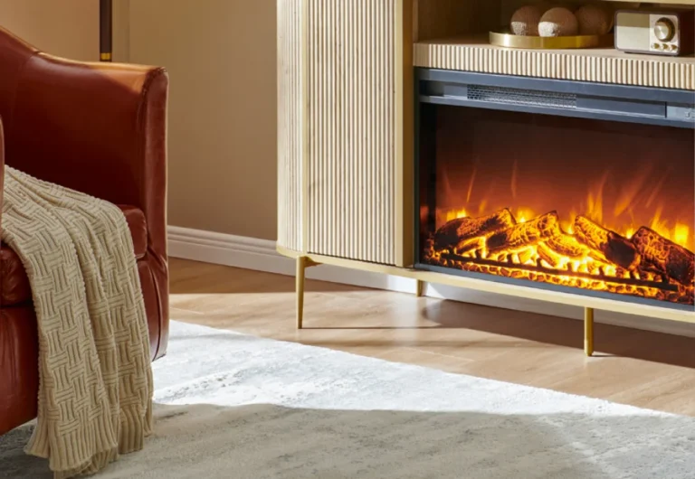 Fluted Fireplace TV Stand 9 1
