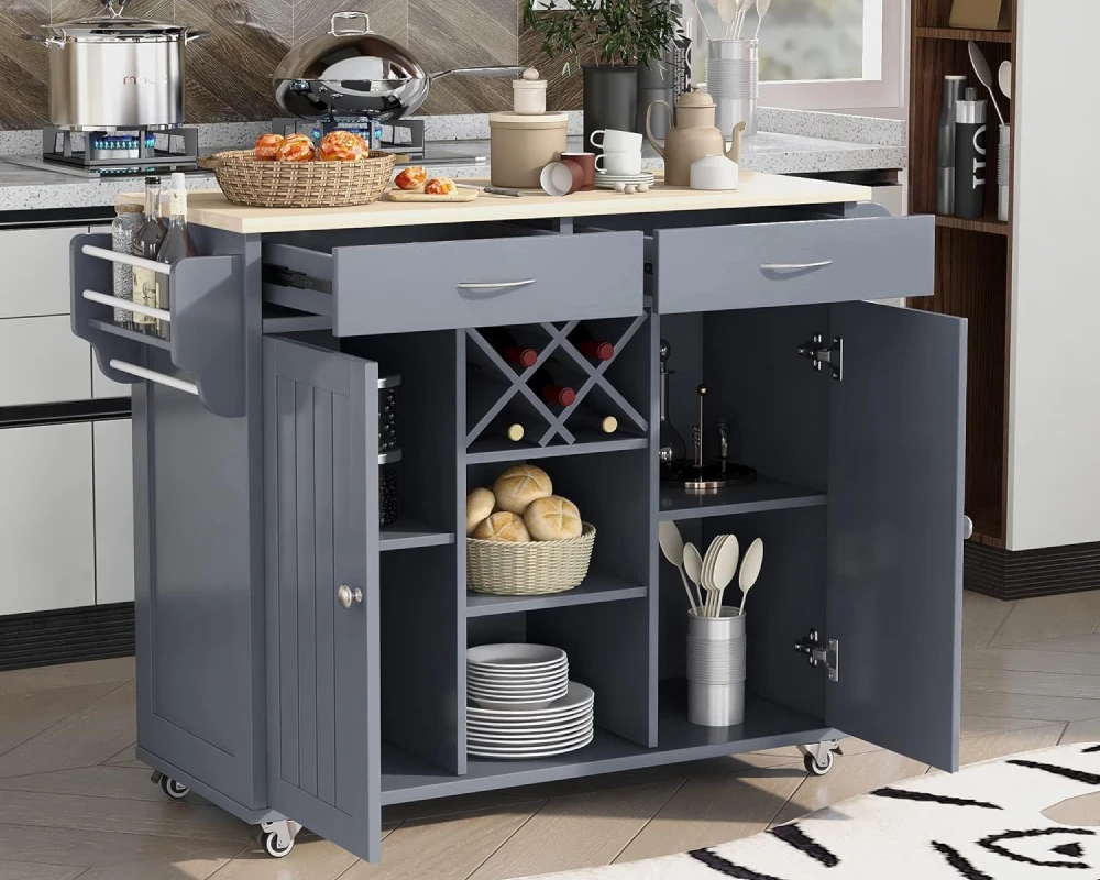 kitchen storage cart with wheels