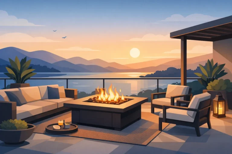 Outdoor Fire Pit Table Ideas for Elevated Patios